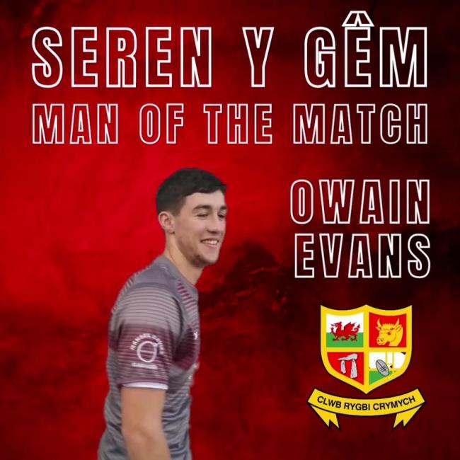 Crymych man of the match - Owain Evans Crymych man of the match - Owain Evans